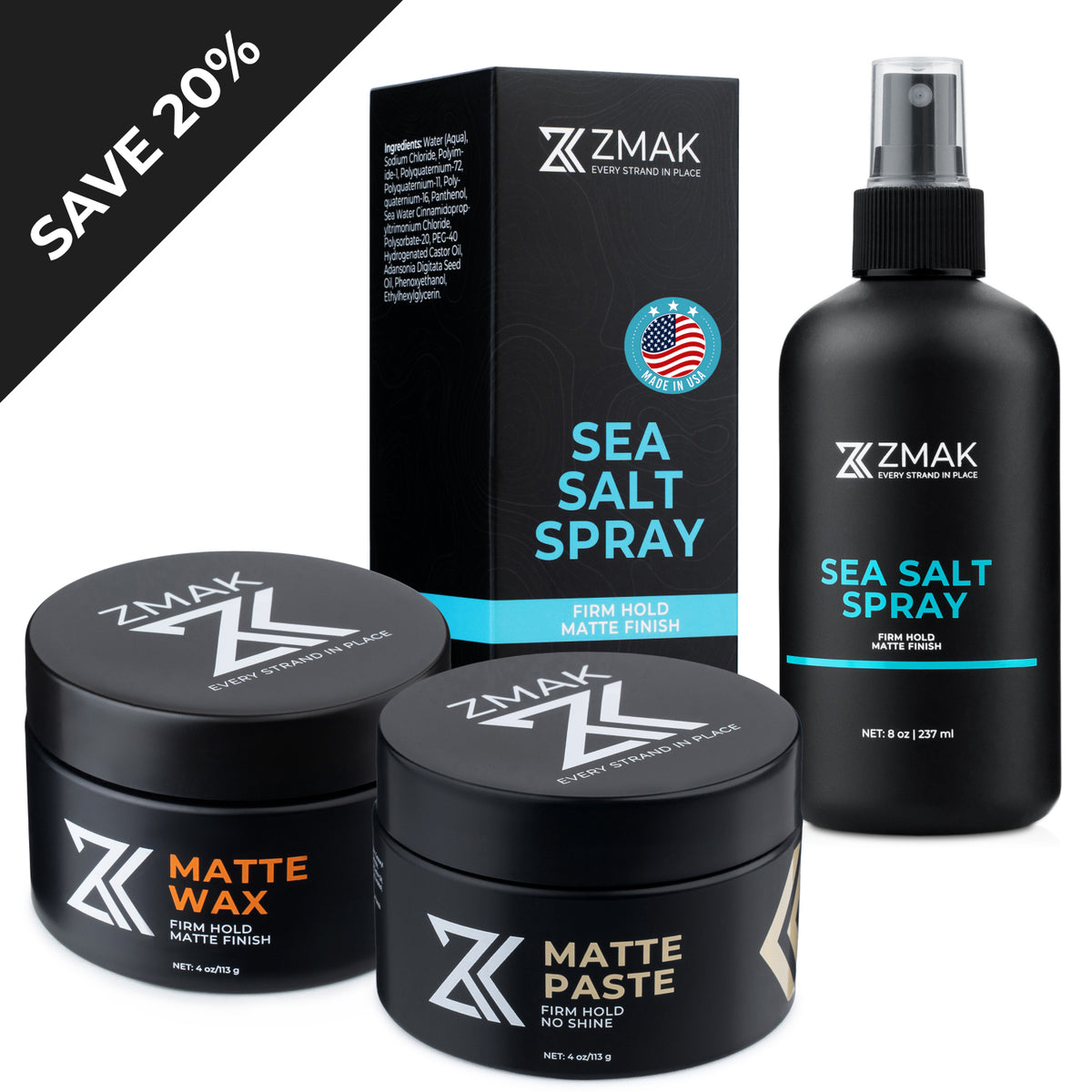 Matte Paste + Matte Wax + Sea Salt Spray