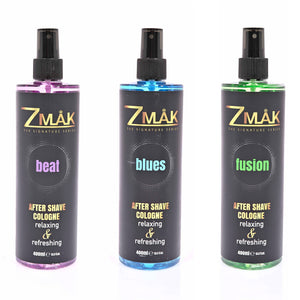 After Shave Cologne - Cologne Spray - 3 Pack of Blues, Beat, Fusion - 13.5 fl oz. - ZMAK The Signature Series