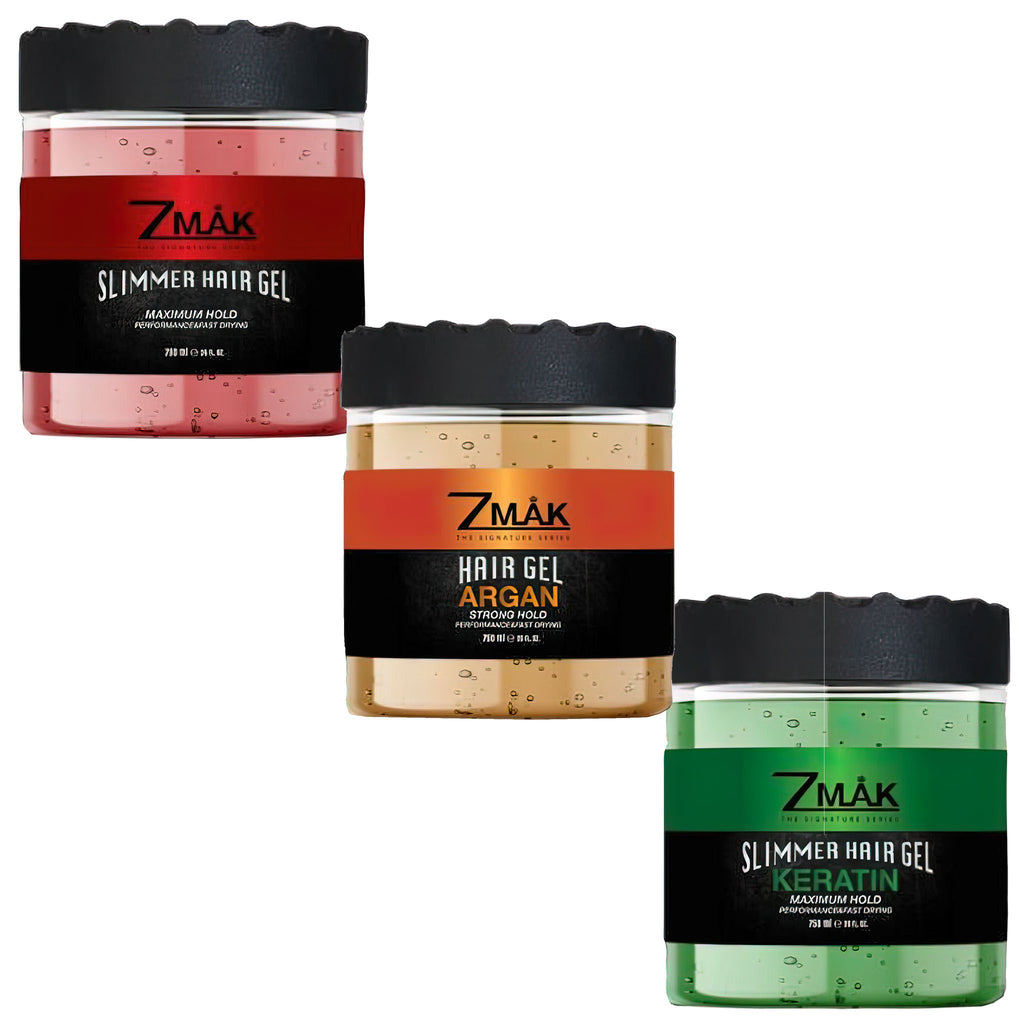Hair Styling Gel for Men and Women - Natural Hair Gel for Curly Hair and Maximum Strong Hold - Easy To Wash Out - All Day Hold For All Hair Styles - Add Volume and Texture (750 ML) - ZMAK The Signature Series, Slimmer Hair Gel, Argan, Keratin