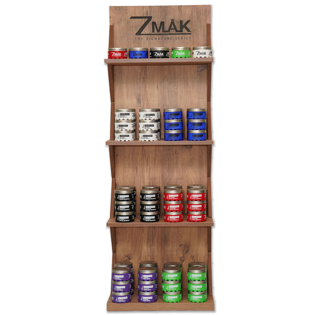 Heavy Duty Storage Shelving Unit - Hair Wax Organizer Rack - Wooden Stand - Brown - ZMAK The Signature Series