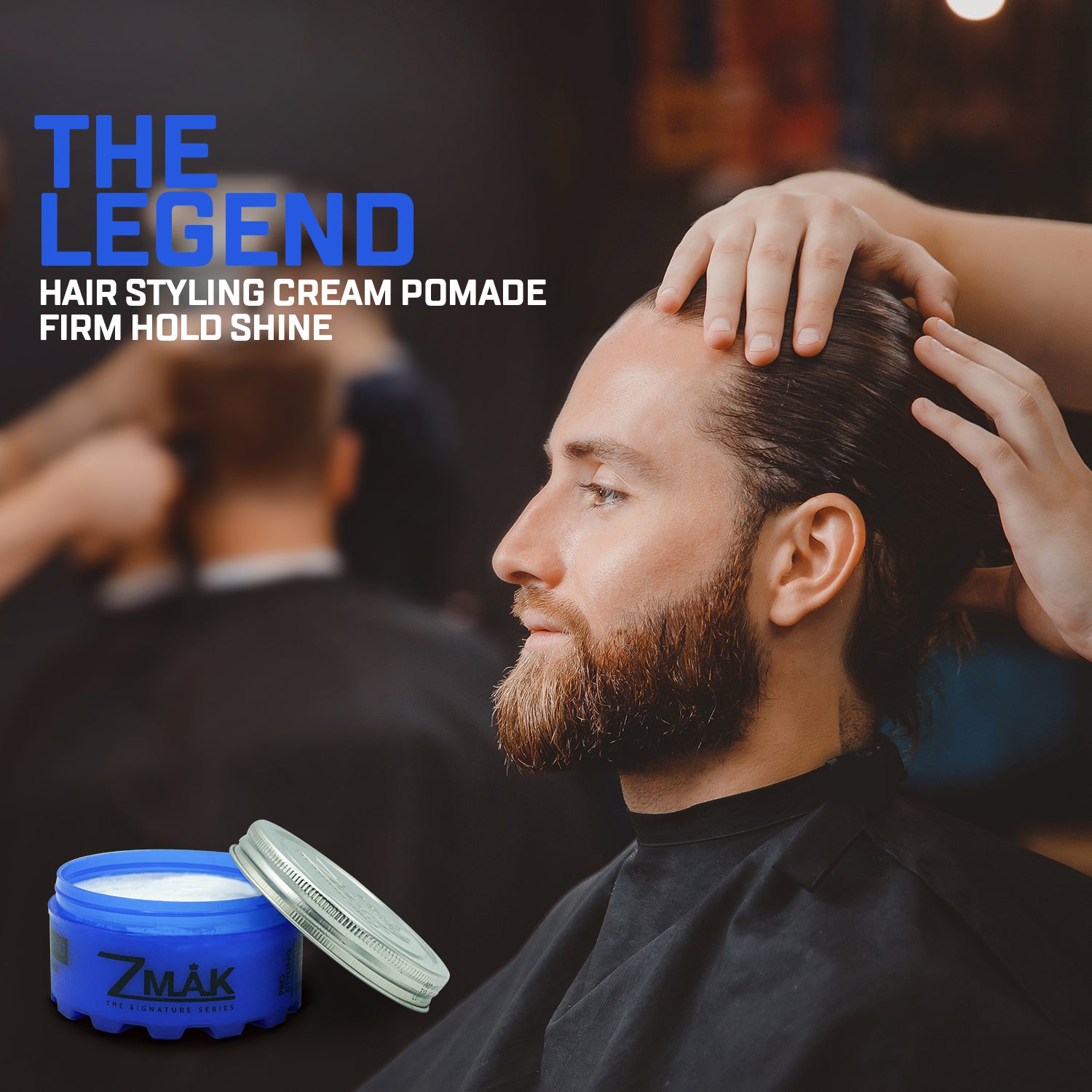 Hair Styling Cream Pomade for Men and Women - Firm Hold - Firm Shine - All Day Hold For All Hairstyles - Easy To Wash Out - Add Volume and Texture (150 ML) - The Legend - ZMAK The Signature Series
